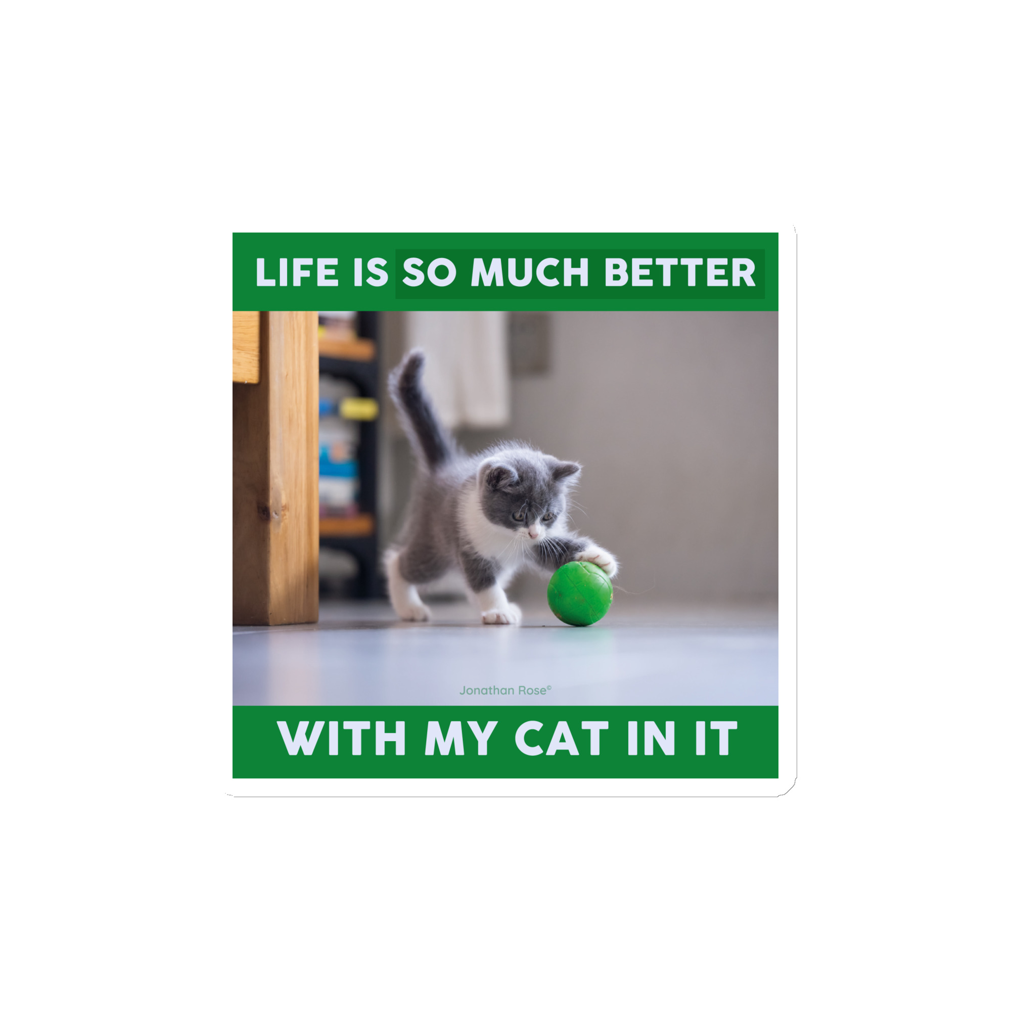 Life is so much better with my cat in it Magnet - Image 2