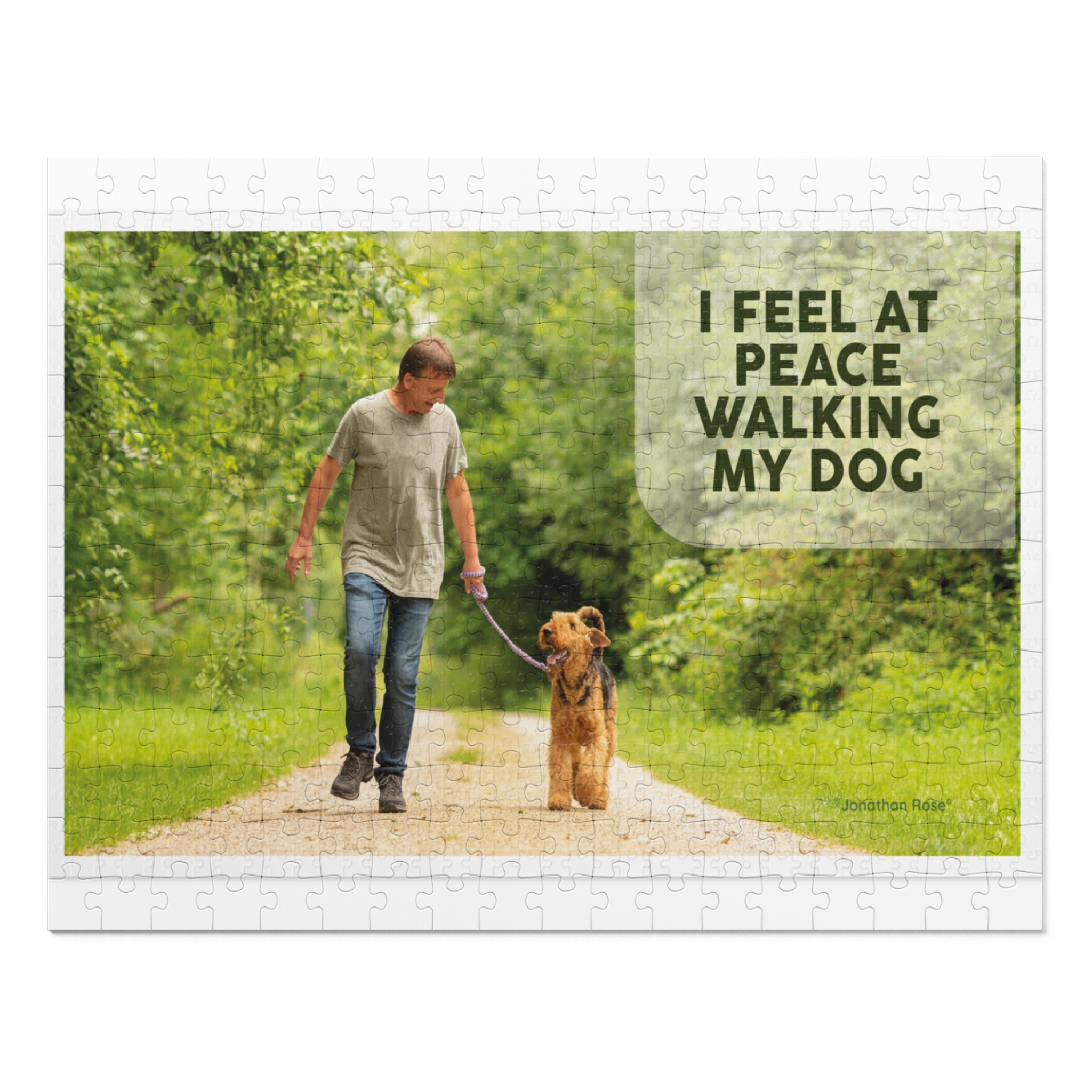 I feel at peace walking my dog