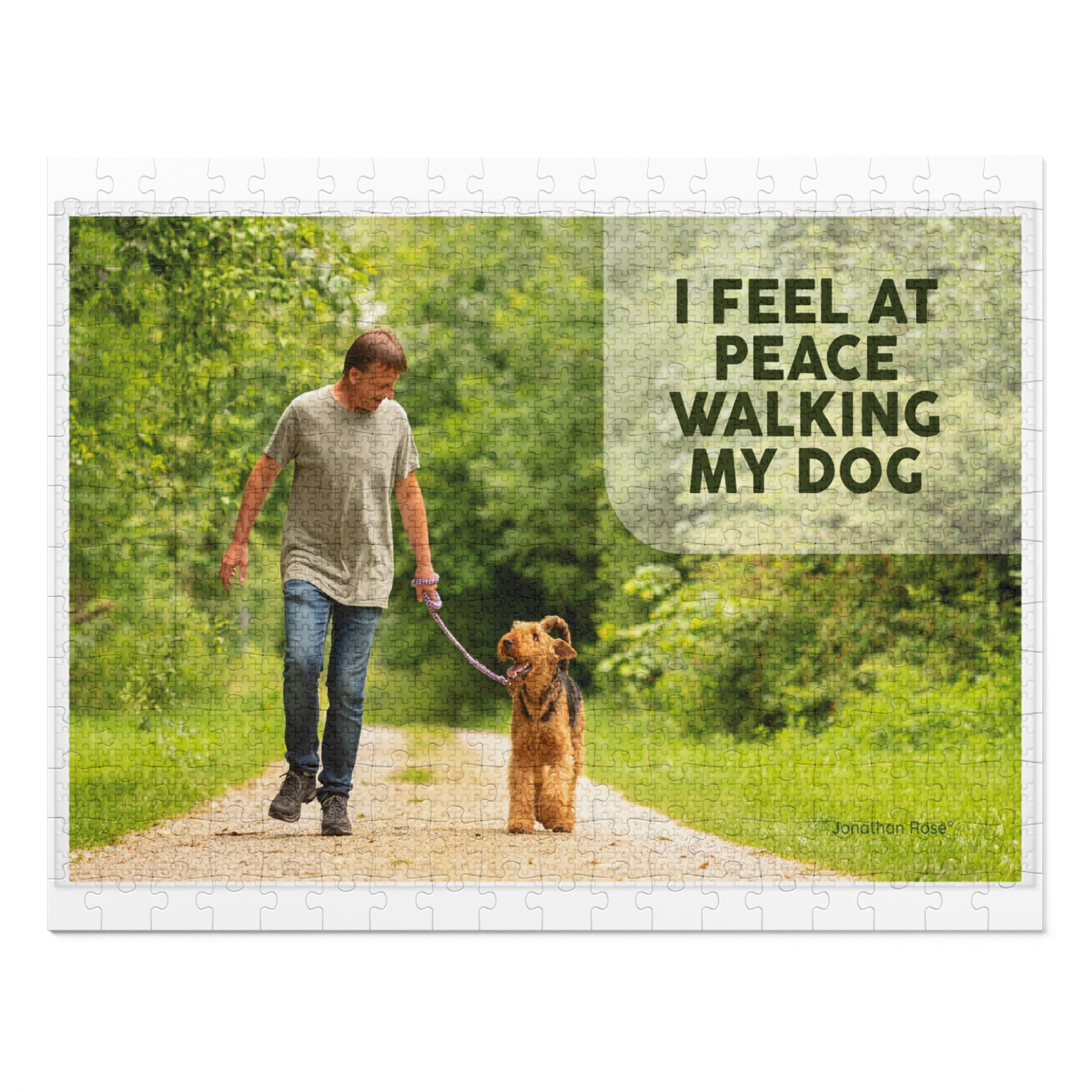 I feel at peace walking my dog