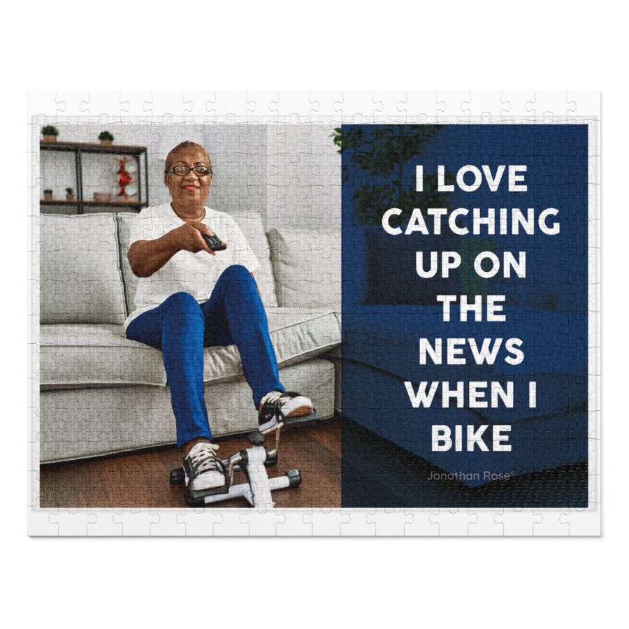 I love catching up on the news when I bike