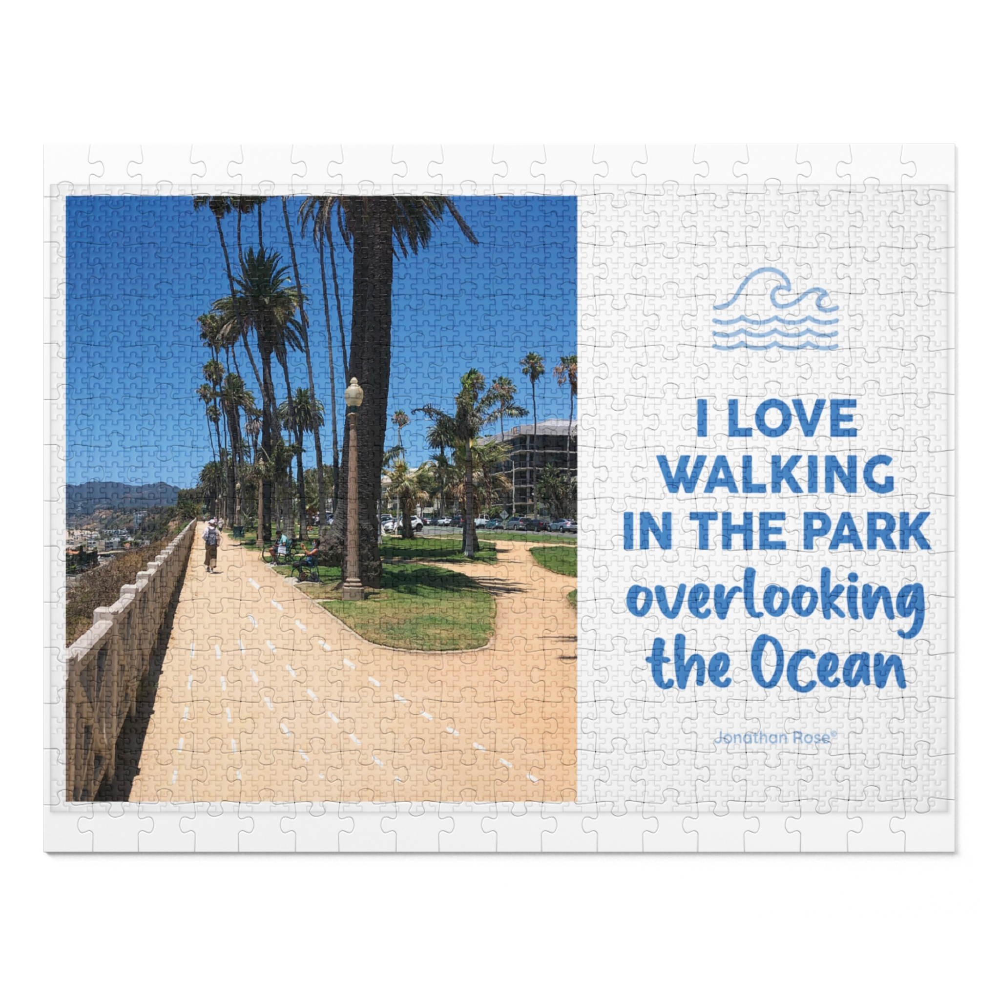 I love walking in the park overlooking the ocean